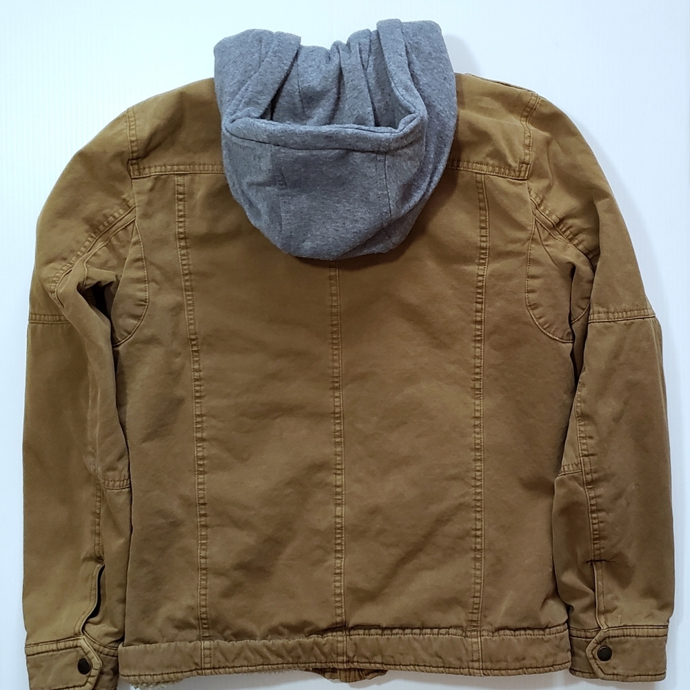 Levi's Hooded Canvas And Sherpa Military Jacket Bomber Jacket Insulated Coat - Picture 4 of 8